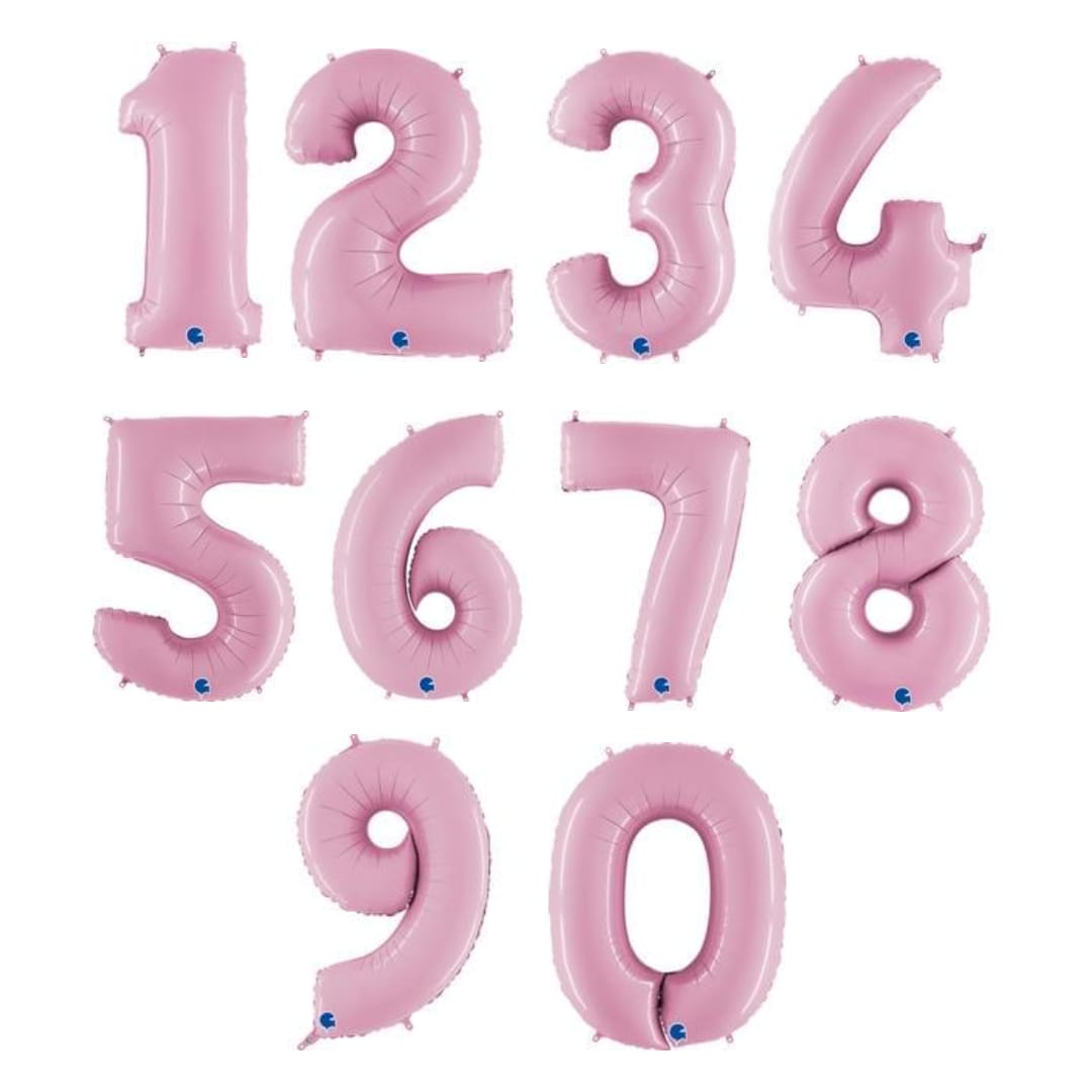 Balon folie cifra 0-9 Pastel Pink Balon cifra pink