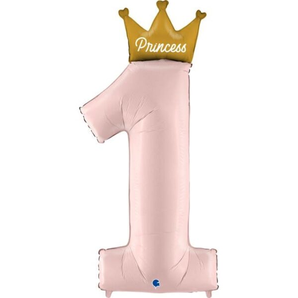 Balon cifra 1 Princess roz